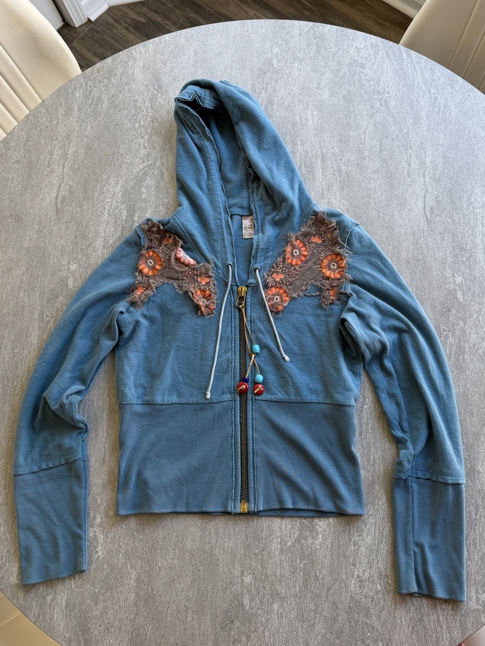 Vintage vtg free people floral embroidery jacket Miley Cyrus S - Picture 2 of 4